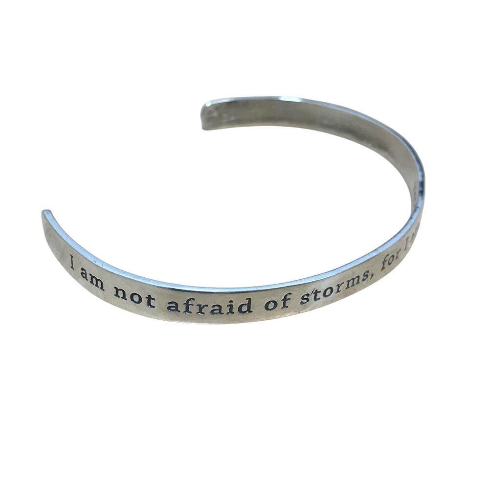 Sterling Silver Inspiration Quote Bracelet Louisa May Alcott Afraid Storms Ship